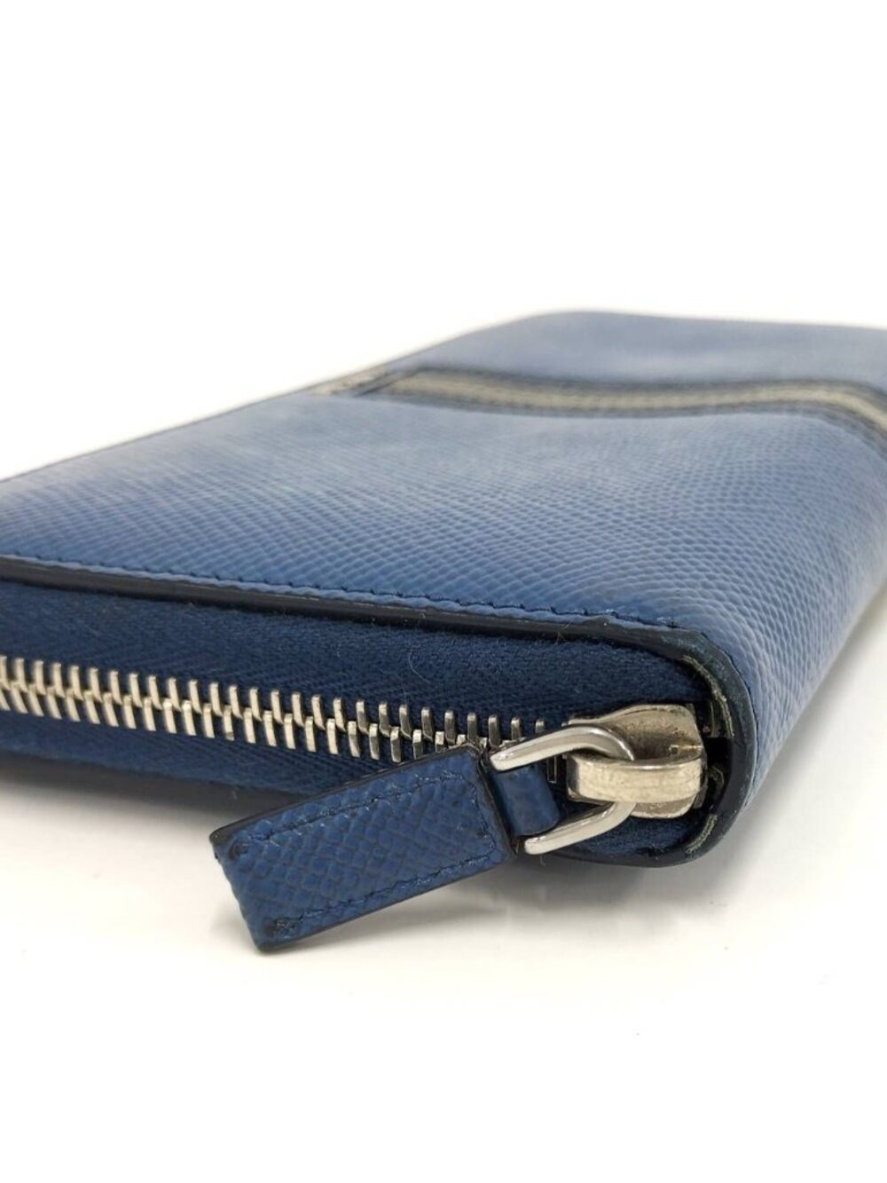 Prada Zip Around Wallet Saffiano Leather Blue - Picture 5 of 10